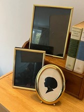 3 vintage brass photo picture