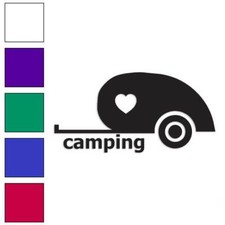 Love Camping Teardrop Camper, Vinyl Decal Sticker, Multiple Colors & Sizes #3319