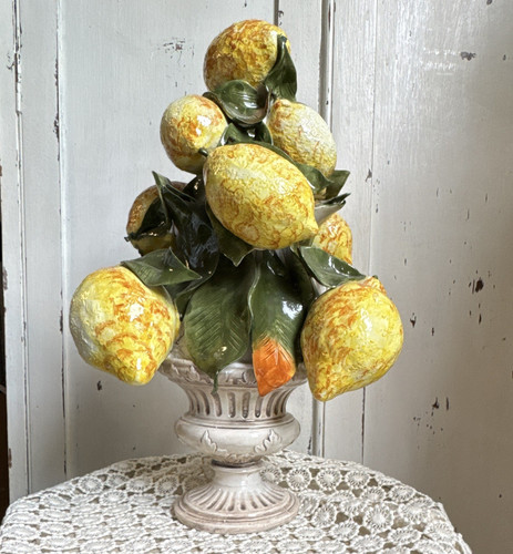 Capodimonte ceramic lemon tree - lemon,