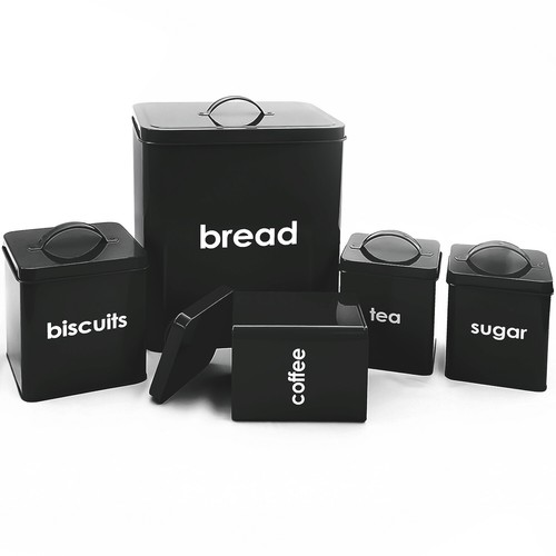 5pc black metal bread - 5pc,