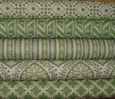 Linen Blend Curtain Fabric Provence Collection Green Cushion Upholstery Blinds