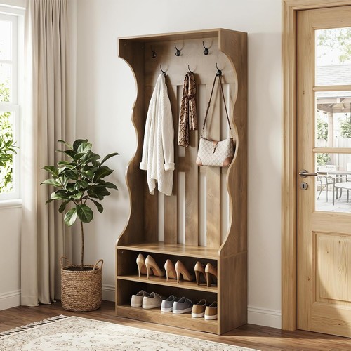Coat rack with - 3-in-1, shoe
