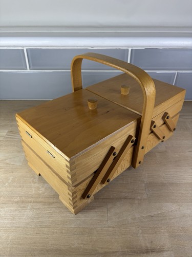 Vintage wooden sewing box - vintage,