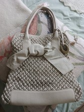 John Rocha Cream  Leather Woven Tote/Shoulder Bag Medium Size