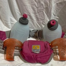 Nathan Hydration Waist Pack Belt Pink Hiking Running w/ 7oz water bottles BONUS