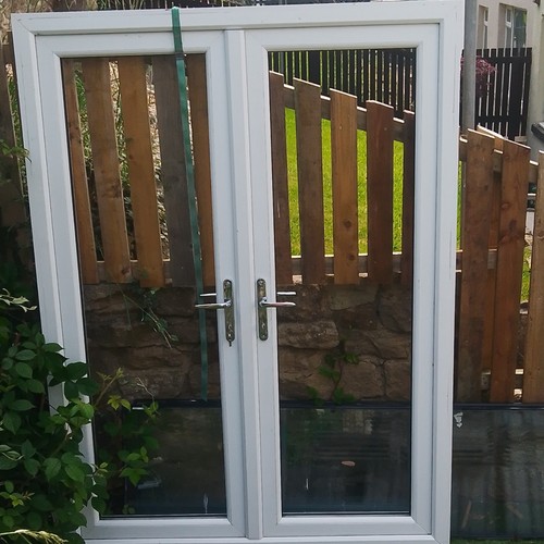 White upvc french - doors, and