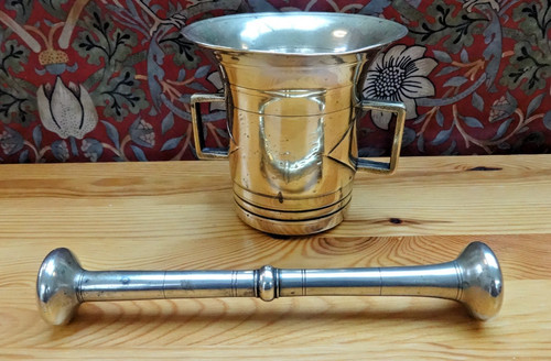 Antique brass pestle - brass, and