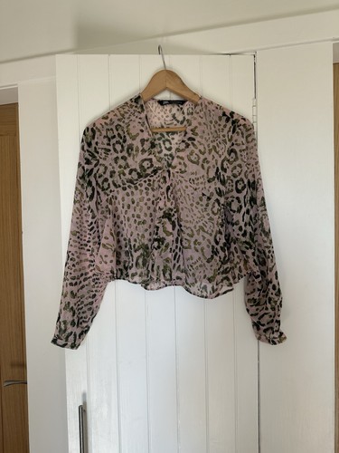 Zara pink animal print tie - print,