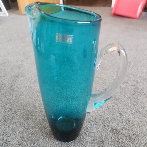 Hand blown teal krosno glass - blown,