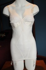 Vintage Character "Adlib" Open Bottom Corselette, 36B, White