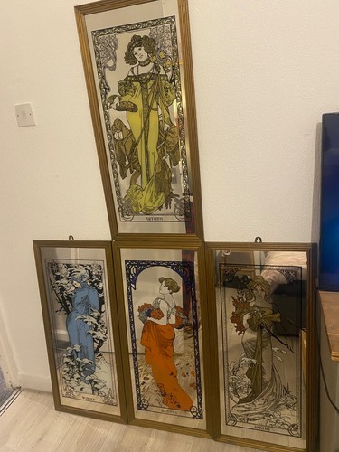 Vintage mucha mirrors genuine - vintage,