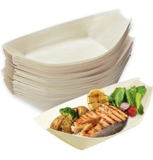 Wooden Bowl Boat Serving