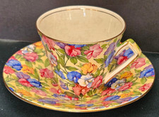 Vintage Royal Winton England Sweet Pea Floral Chintz Cup & Saucer
