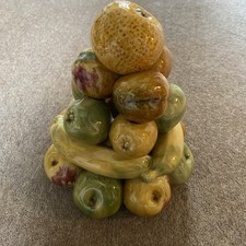 Vintage Majolica Pottery Fruit Pyramid Centrepiece. Made in Portugal