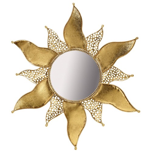 Gold sun wall mirror - gold,