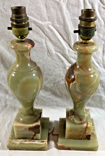 Pair vintage green onyx - pair,