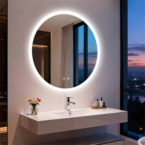 Round led bathroom - bathroom, mirror