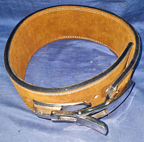 Brown leather powerlifting - leather,
