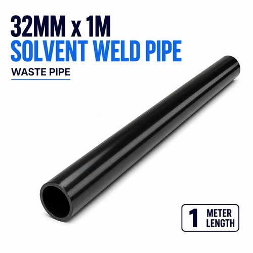 32mm black solvent weld - 1m,