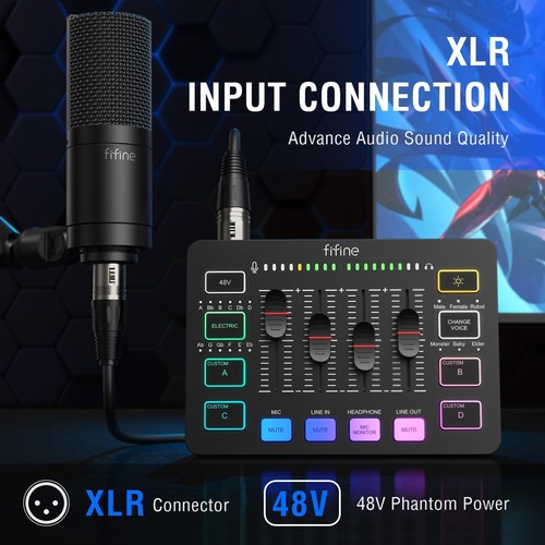 Fifine gaming audio mixer - audio, with