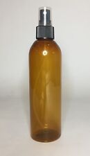 Amber PET Plastic 250ml Tall Boston Bottle And Black Atomiser Spray ANY AMOUNT