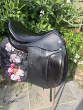 17.5” / 18” M Harry Dabbs Jaguar  English black Leather Dressage Saddle 