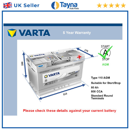 Agm car battery fits - agm,