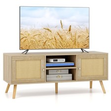 Wooden Rattan TV Stand Console