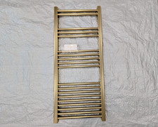 BRUSHED BRASS BATHROOM HEATED LADDER TOWEL WARMER RAIL STRAIGHT OR ANGLED VALVES