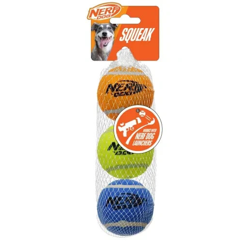 Nerf dog squeak tennis - tennis, pk
