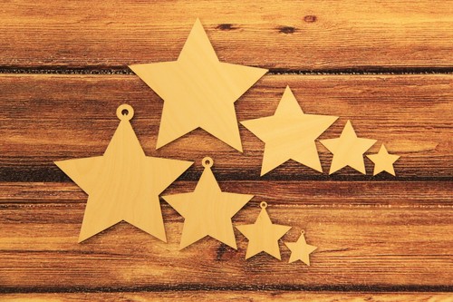 Wooden mdf stars christmas - stars,