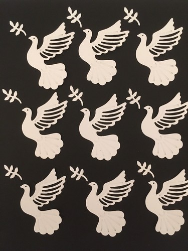 White doves with twigs card - with,