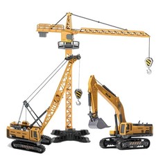 Engineering Diecast Crane, Bulldozer & Excavator Construction Vehicle Toy for Ki