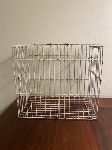 Vintage cream wire bird - vintage, cage