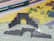 Tunnel Single Track Stone Portal Model Railway Train Layout TT Gauge 1:120 Scale