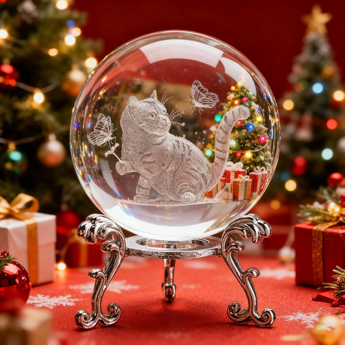 Crystal cat ball - 3d,