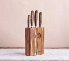 Wooden Knife Block Kitchen Storage Mauviel Acacia 1830 4 Slot No Knifes Included