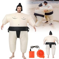 Inflatable Sumo Wrestler Suit Costume for Adult Blow up Halloween Costume Party