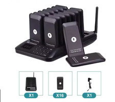 Restaurant Pager System Wireless Long Range Vibration LED Touch Screen