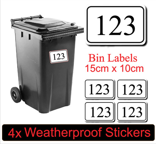 Wheelie bin stickers - x4,
