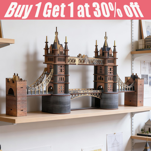 Wooden london tower bridge - tower, 3d