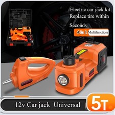 4 in 1 Electric Hydraulic Car Jack Kit 5 Ton 12V Portable with Air Pump and LED
