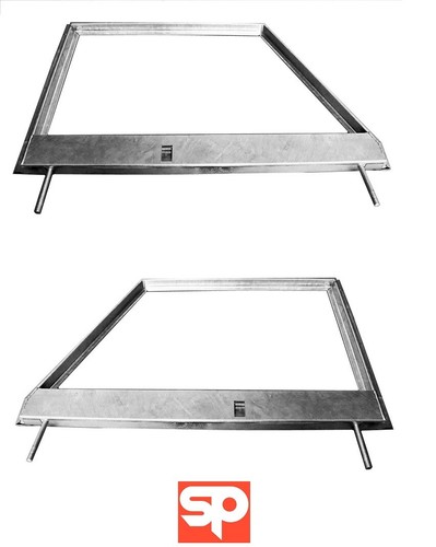 Pair galvanised door tops - galvanised,