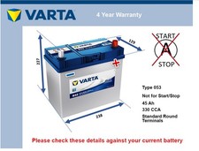 Battery fits MAZDA MX5 1.5 1.6 1.8 2.0 Varta 048 330A 45Ah 4Yr Warranty