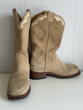 Loblan Boots Size 39/Us 6 Tan Leather Cowboy Boots Square Toe