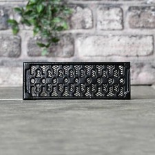 Deluxe Black Cast Iron "Keyhole Pattern" Air Brick 9" x 3" with Mesh