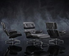 CARBON FIBRE Uk Tall Eames Style Lounge Chair And Ottoman Swivel Armchair