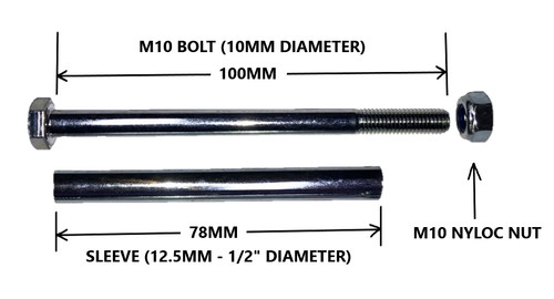 100mm axle spindle nut bolt - 100mm,