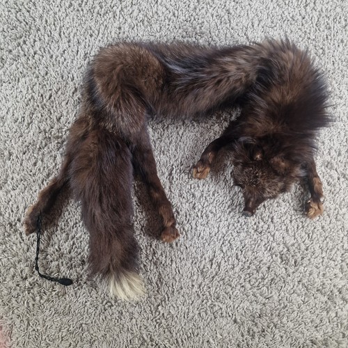 Fox fur pelt authentic silver - authentic,
