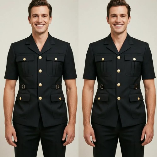 Men safari suit with gold - men's,